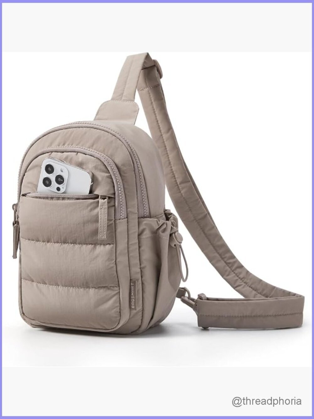 Puffer Sling Crossbody Bag Small Casual Travel Shoulder Bag